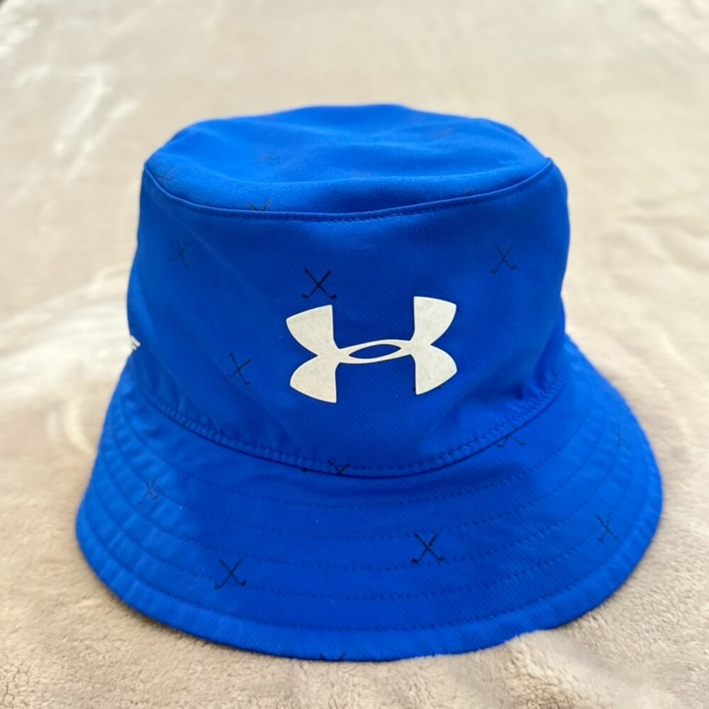 Under Armour Youth Golf Bucket Hat Bright Blue Tiny Golf Club Pattern OSFA